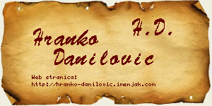 Hranko Danilović vizit kartica